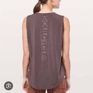 Lululemon x Soul Cycle Ride & Reflect Muscle Tank Top Purple Taupe Size 4